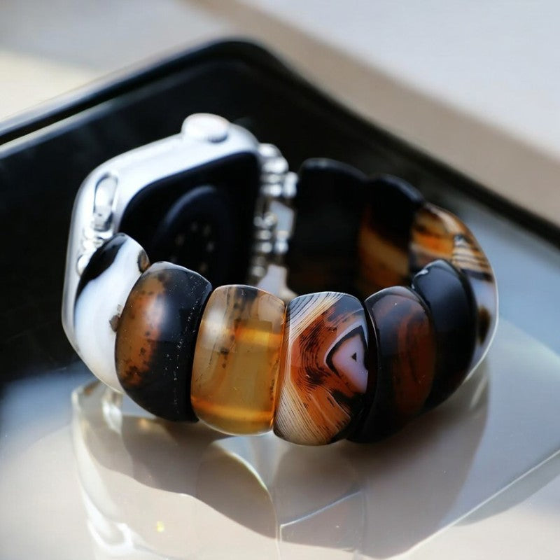 Bohemian Onyx Elegance Stretch Apple Watch Strap