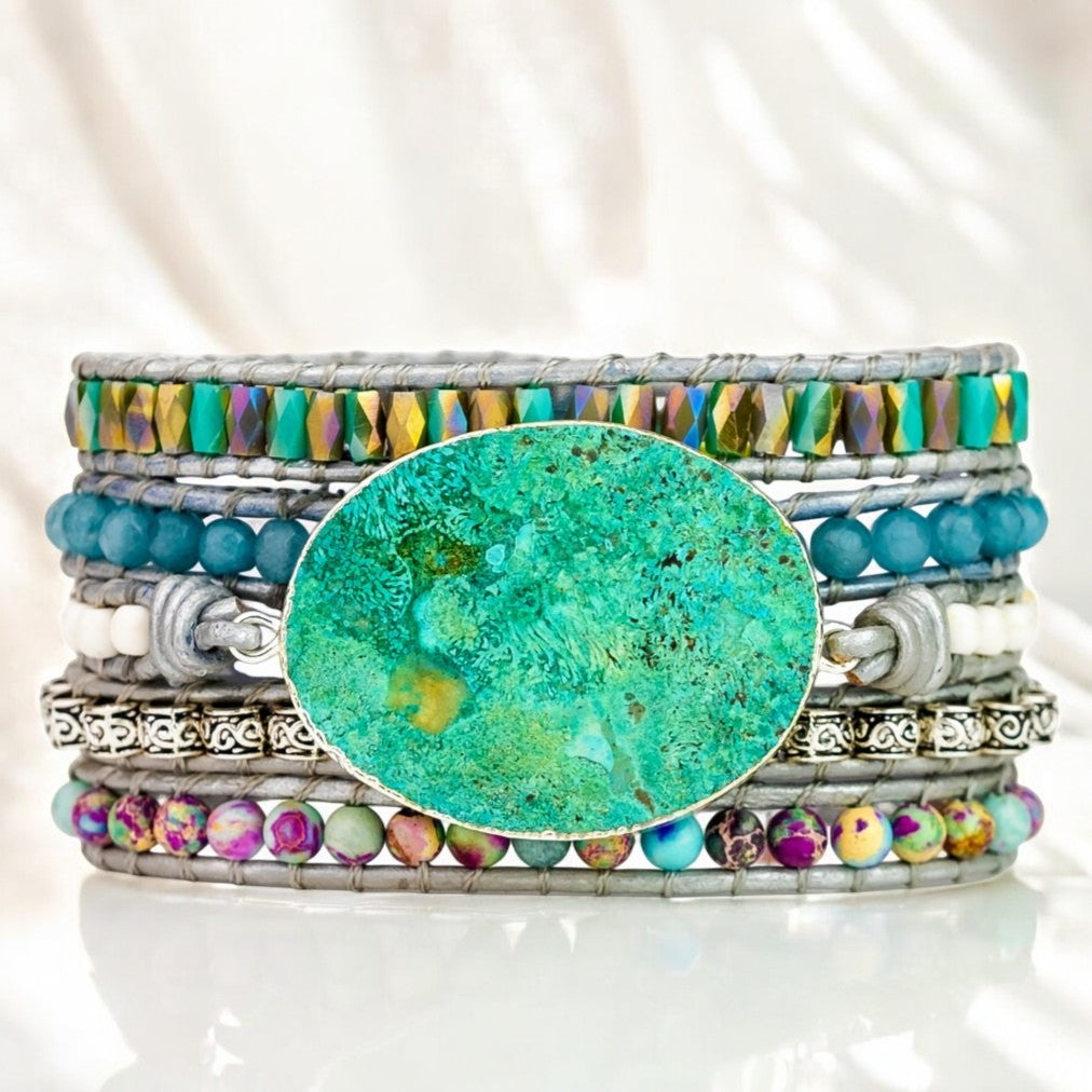 Ocean Jasper Protection Wrap Bracelet