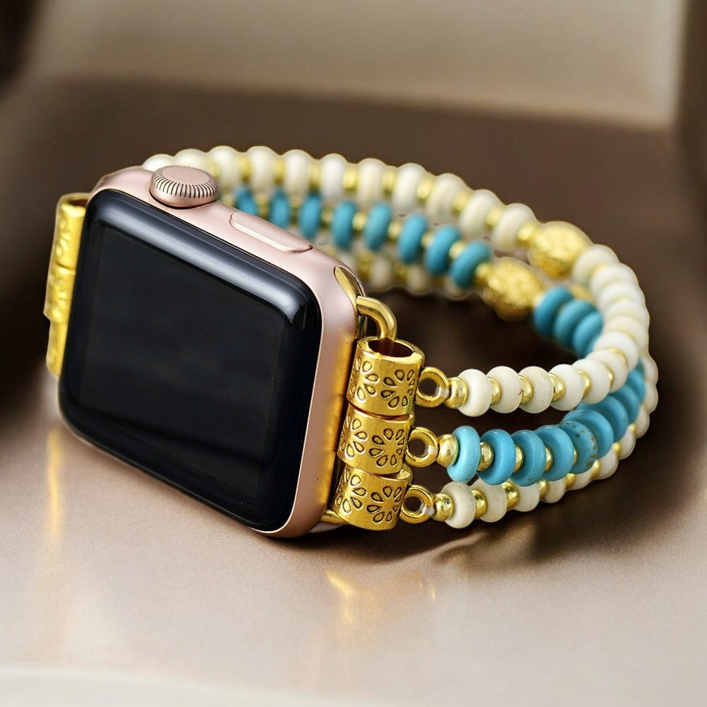 Turquoise Howlite Stretch Apple Watch Strap