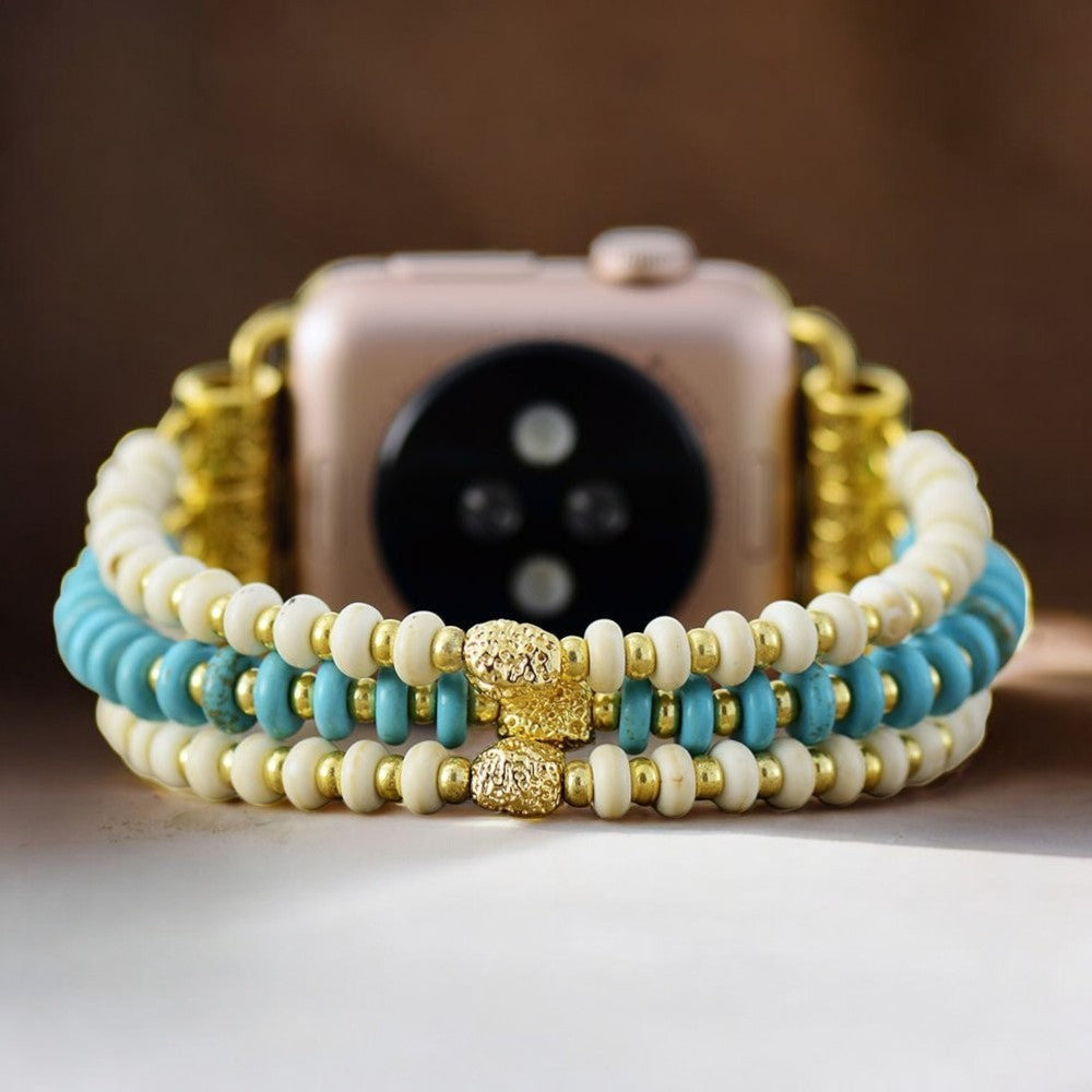 Turquoise Howlite Stretch Apple Watch Strap