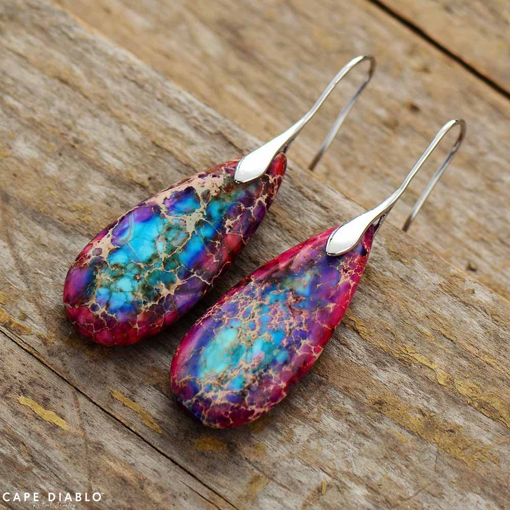 Tibetan Energy Jasper Earrings - Cape Diablo