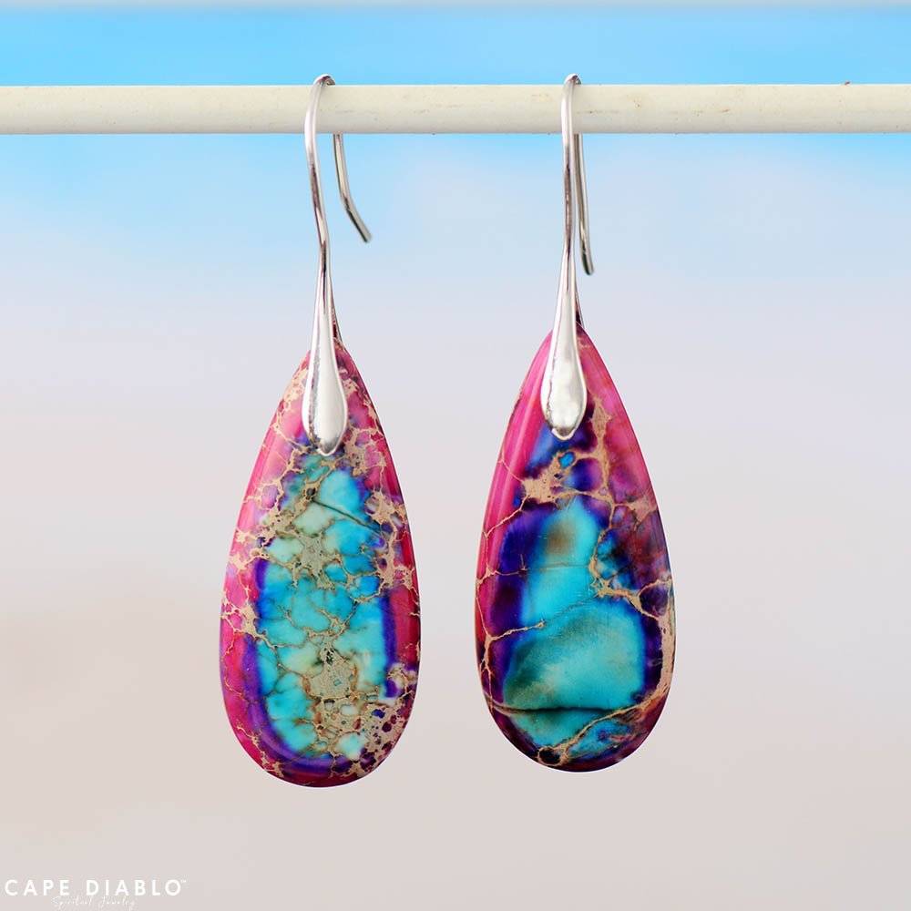 Tibetan Energy Jasper Earrings - Cape Diablo